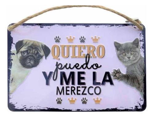 Cartel Letrero Decorativo Petlover Mascotas Regalones