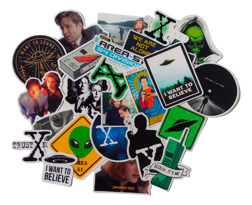 Pack Stickers - X-file - Aliens -   X 24 Unidades - L3p