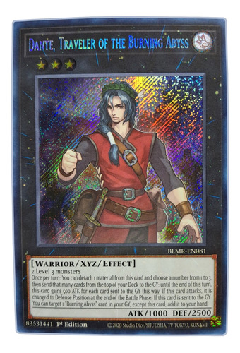 Yugi-oh! Dante Traveler Of The Burning Abyss Blmr-en081 Secr