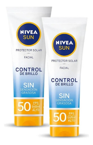Nivea Sun 2pz Protector Solar Facial Control Brillo 50ml C/u
