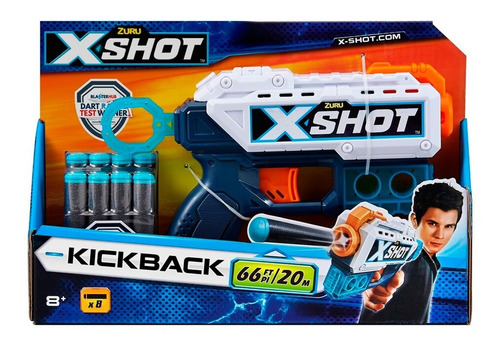 Imagen 2 de 4 de Pistola X-shot Lanza Dardos 20mts Kickback 8 Dardos