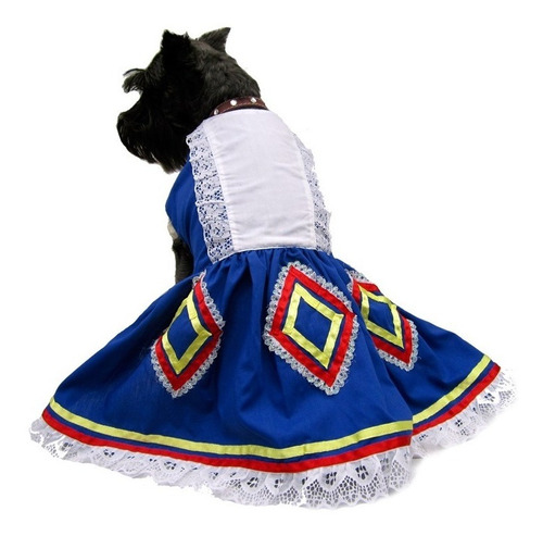 Vestido Perro Traje Típico Jalisco Talla 00 Azul Pet Pals
