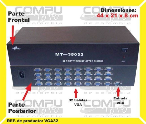 Multiplicador Vga 1 X 32 350 Mhz Ref: Vga32 Computoys Sas