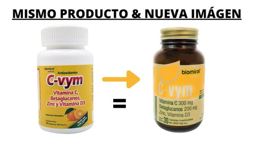 C Vym Vitamina C D3 Betaglucanos Zinc 30 Tab Biomiral Full Healthy Shop