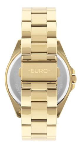 Relógio Feminino Euro Multiglow Dourado A Prova D'água Cor do fundo Verde
