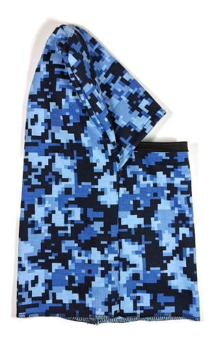 Imagen 1 de 2 de Balaclava Pasamontañas Cubrebocas Bici Camuflaje Pixel Azul
