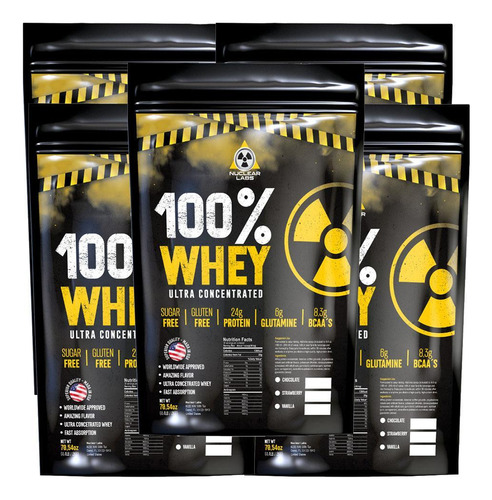 Kit 10x Whey Protein Refil 20kg Ultra Concentrado Chocolate