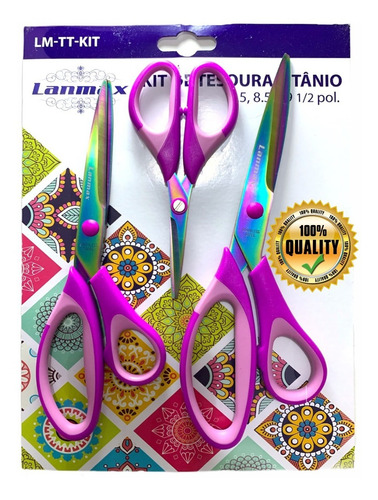 Imagem 1 de 7 de Tesoura Profissional Corte Costura Artesanato Kit 3 Peças