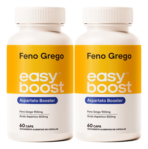 Feno Grego Easy Boost C/ Ácido Aspártico 120caps Kit 2x