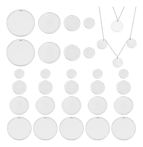 40 Piezas 4 Tamaños Ronda Plana 304 Acero Inoxidable B...