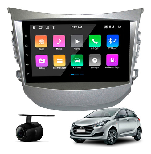 Central Multimídia Android 2gb Carplay Hyundai Hb20 Prata