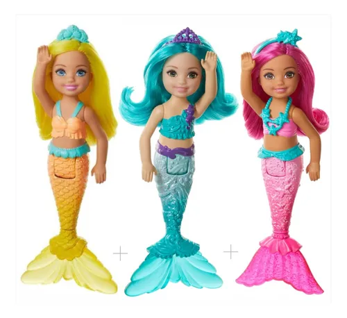 Conjunto De Mini Bonecas Barbie Chelsea Sereia Mattel Ms