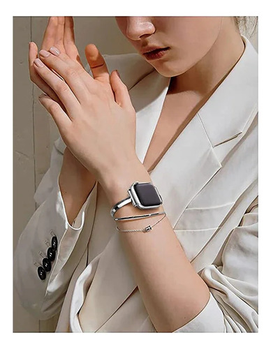 Correa De Reloj De Lujo Para Apple Watch Series 8 7 41 45 Mm 6 Se 5 4 Mujer Brazalete De Acero Con Diamantes Para Iwatch Ultra 49 Mm 44 40 4