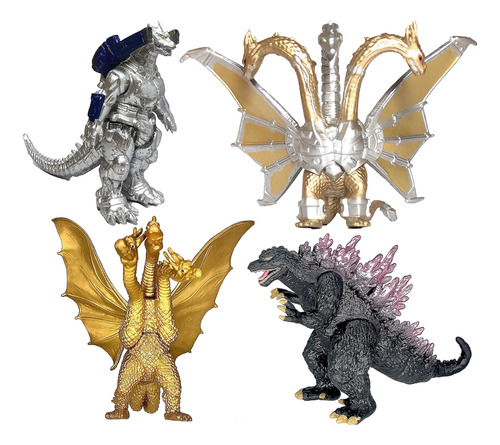 Twcare Godzilla Toys - Juego De 4 Figuras De Acción Movibl.