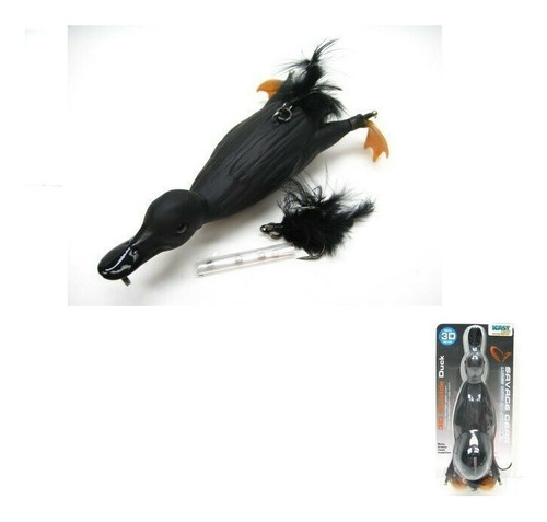 Señuelo Pato 3d Suicide Duck Savage Gear Lure Pesca Lobina Color Negro