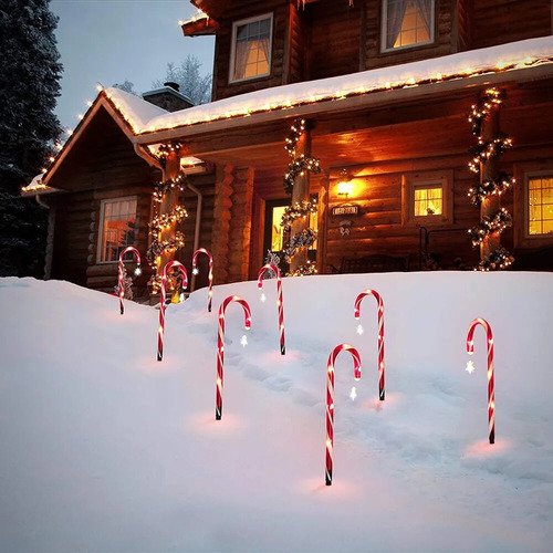 8 Piezas De Luces Solares Navideñas, Luces De Jardín Al Aire