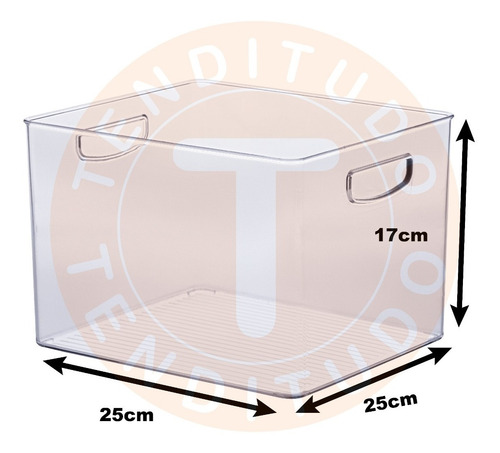 Imagem 2 de 8 de Cesto Organizador Multiuso Cristal Cozinha Banheiro 25x25x17