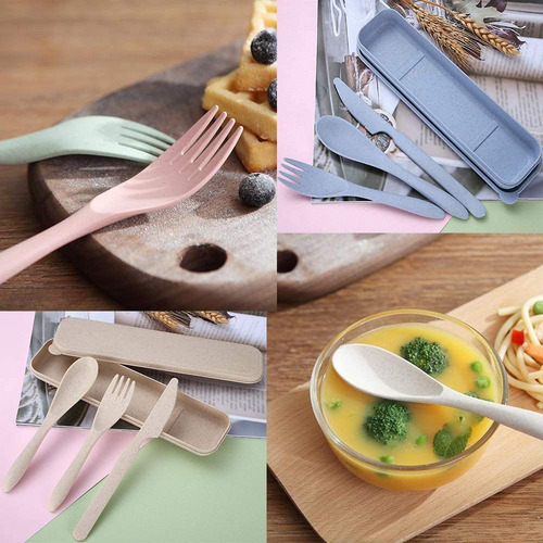 Set De Cubiertos Portátiles Utensilios Reutilizables Con