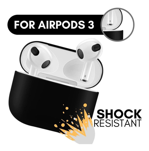 Imagem 1 de 4 de Capa De Proteção De Borracha Compatível Com AirPods 3