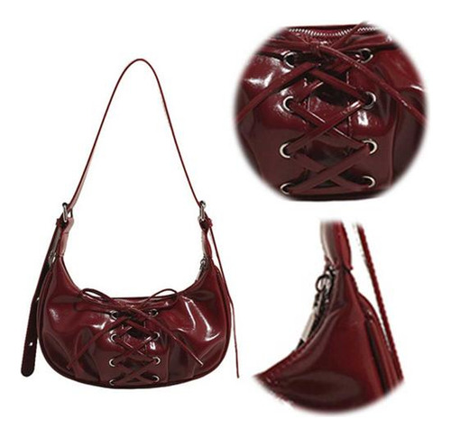 Bolso Hombro En Forma Media Luna Para Mujer, Bolso