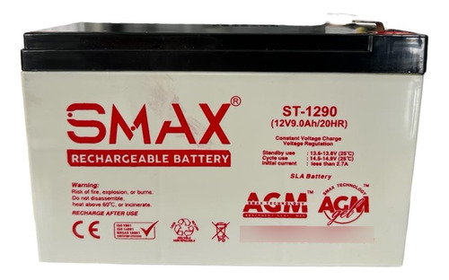 Bateria Recargable 12v 9ah Smax Gel Para Ups