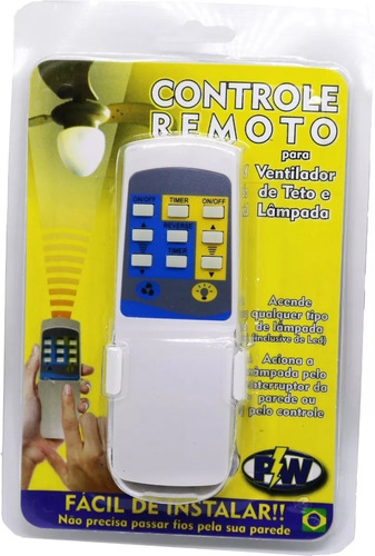 Controle Remoto Ventilador Teto Universal Pw