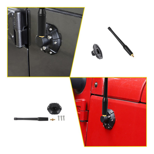 Para Set De Bases De Antena Cortas Para Jeep Wrangler Jk Jl