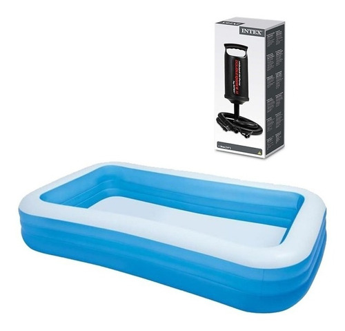 Piscina Inflável 1000l Intex Retangular Gigante + Bomba Nova