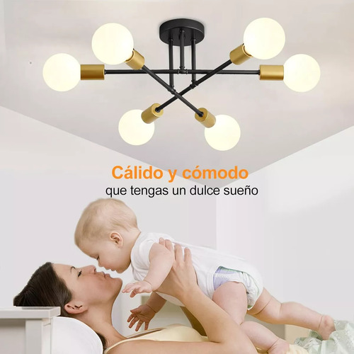 Lámpara De Techo Colgante Iluminación Moderna Con 6 Foco E27