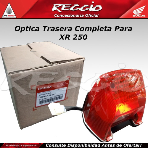 Optica Trasera Honda Xr 250 Tornado Original - Reggio Motos