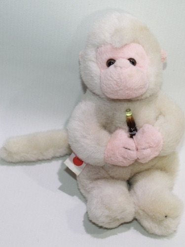 Peluche Mono Blanco Coca Cola Original Importado 18cms