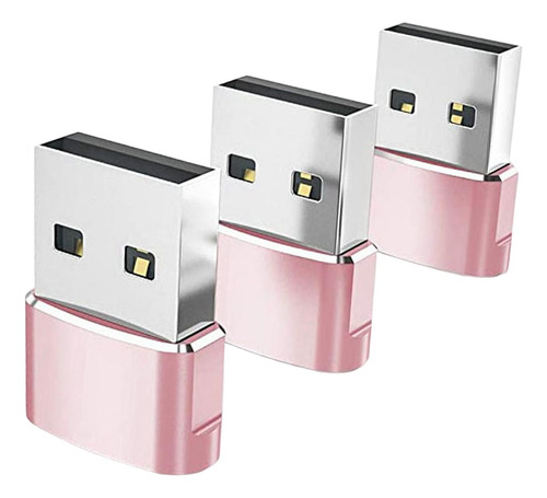 4 Convertidor Rápido De Enchufe Adaptador Tipo.1 A Usb Rosa