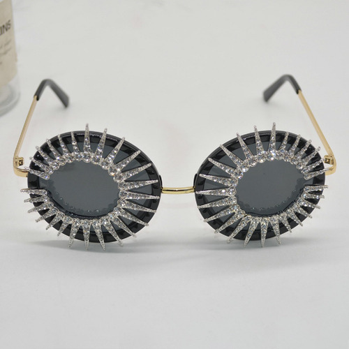 Mincl Gafas De Sol Redondas Con Diamantes Brillantes Para Mu