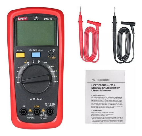 Multímetro Tester Uni-t Digital Compacto Ut136b+ Plus