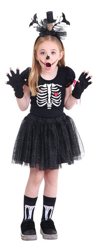 Fantasia Esqueleto Menina Preto - Halloween - Quimera Kids
