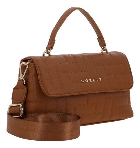 Bolso Tipo Briefcase Gorétt By Chenson Capitonado Priss P25 Marrón Lisa Níquel Marrón
