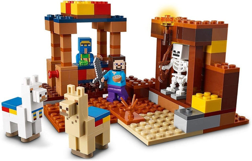 8 años Set de Construcción con Figuras de Steve 21167 Minecraft El Puesto Comercial Esqueleto y Llamas para Niños LEGO 21170 Minecraft Set de Construcción con Figuras de Alex y Creeper