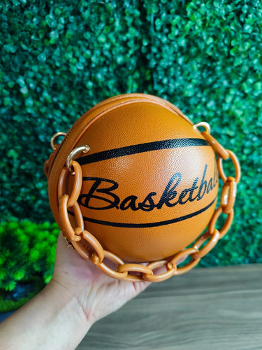 Bolsa Bandolera Basketball Balón Miel Liso Níquel Miel