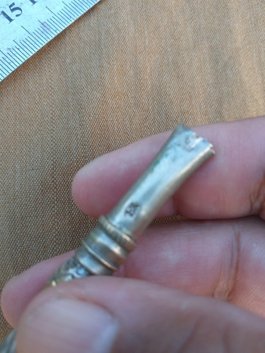 Imagen 3 de 7 de Bombilla De Plata Antigua Reparada .deco
