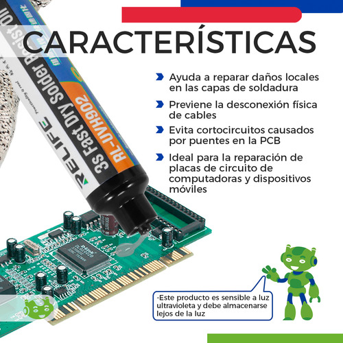 Máscara Antisoldante Uv Color Transparente Slim Company Compatible Con Luz Ultravioleta Para Reparar Placas Pcb Aislante Precisa Y Segura Ideal Para Técnicos En Electrónica Y Reparaciones Finas