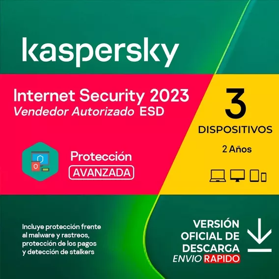 Kaspersky Internet Security 3 Pc 2 Años Licencia Original