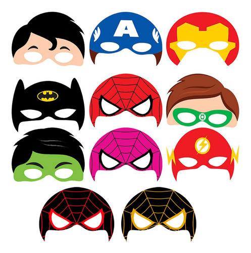 20 Mascaras De Super Heroes Batman Spiderman Hulk Ironman 