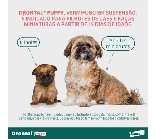 Drontal Puppy 20ml Vermifugo Filhotes Cães