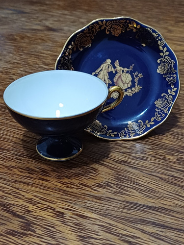 Plato Limoges C Taza Verbano D Regalo Azul Cobalto Esce Gala