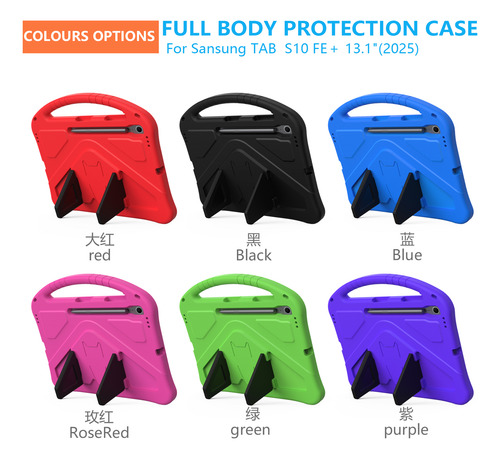 Funda Para Tableta Para Samsung Galaxy Tab S10 Fe Plus Sm-x620 X626 X626b De 13,1 Pulgadas 2025, Función Atril Con Soporte Trasero