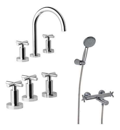 Grifería Baño Piazza Novara Ducha + Lavatorio + Bidet