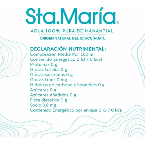 Agua De Manantial Sta. María 12 Botellas De 1 Litro C/u