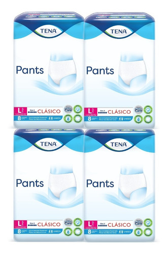 Pañales Tena Pants Clasico Large Combo X 4 Paquetes