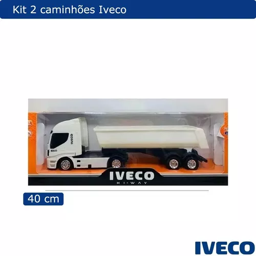 Caminhão Carreta De Brinquedo Iveco Hi-way Tora De Madeira