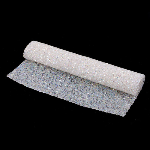 Applique 40 X 24 Cm Cinta Rhinestone Tela De Ab Blanco